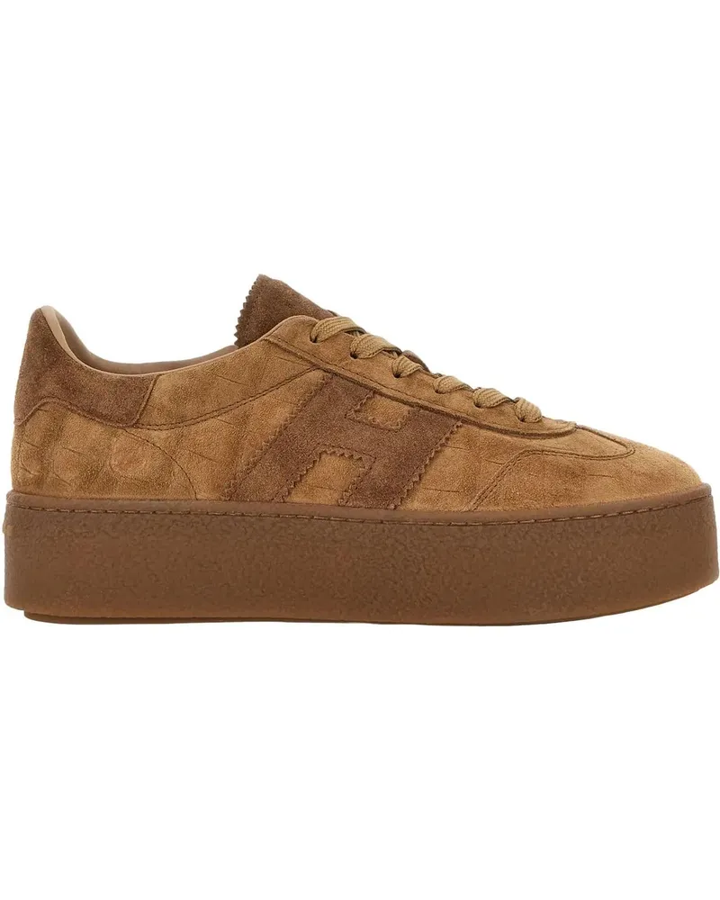 Hogan Low-Top Sneaker Flat Shoes Cammello Woody braun Braun