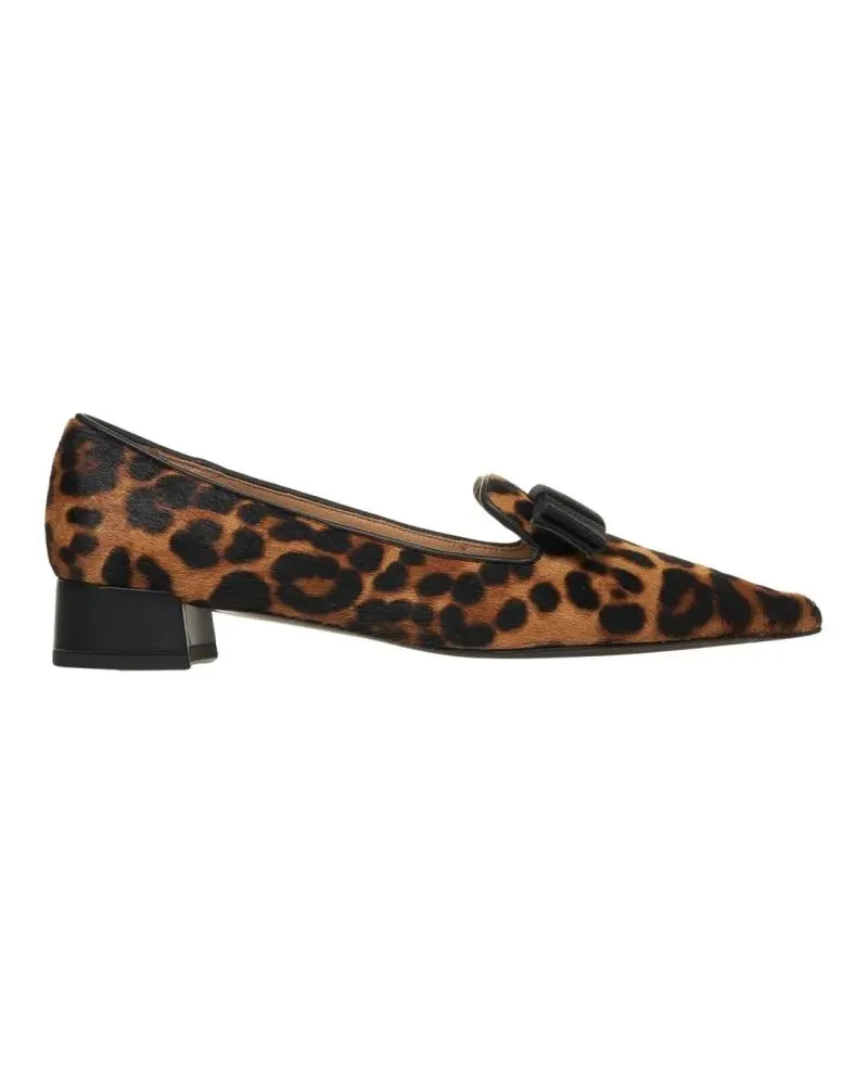 Gender Hohe Schuhe Animal Print Calf Hair Pumps With Bow Detail schwarz Schwarz