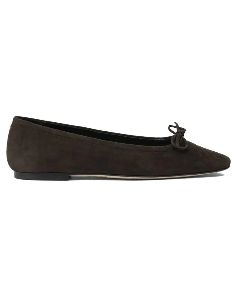 aeyde Pointed Toe Suede Leather Ballerinas schwarz Schwarz