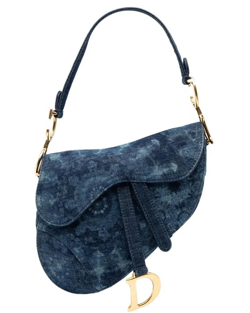 Dior Hobo Bags Denim Tie Dye Saddle Bag blau Blau