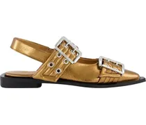 Hohe Schuhe Dames Chunky Buckle Ballerina Brons schwarz
