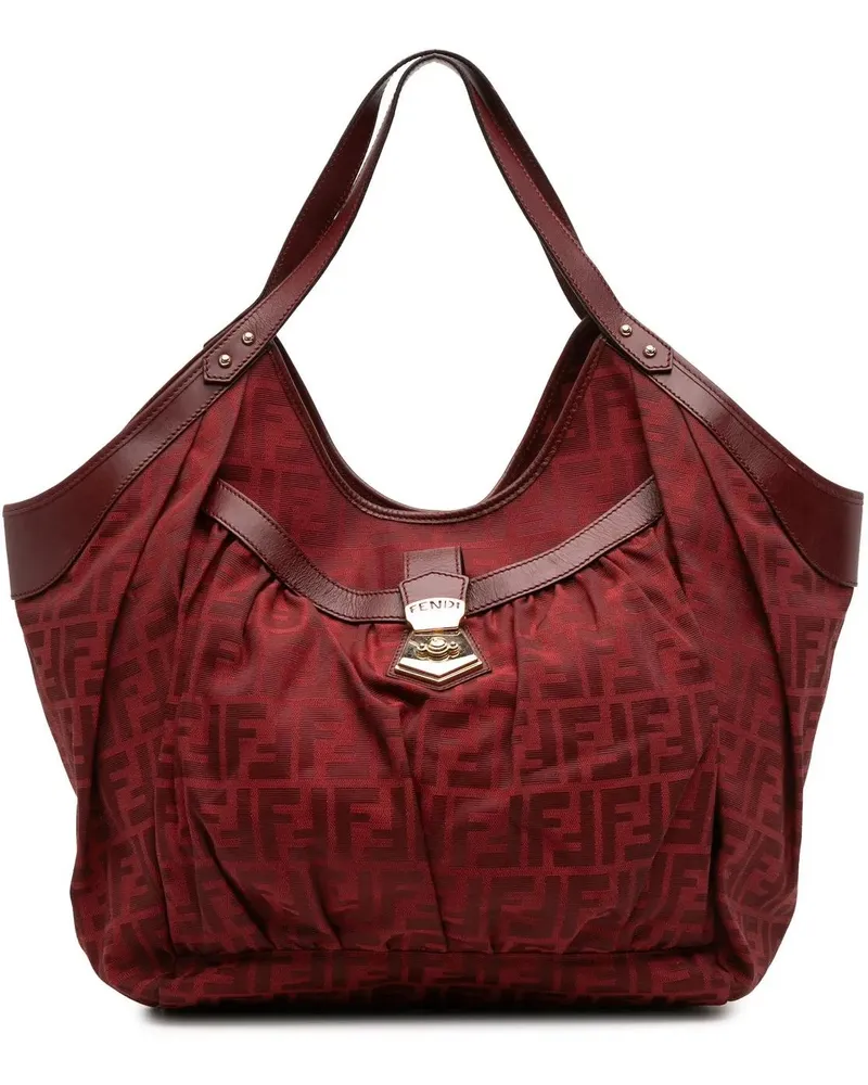 Fendi Shopper Large Zucca Canvas Chef Tote rot Rot