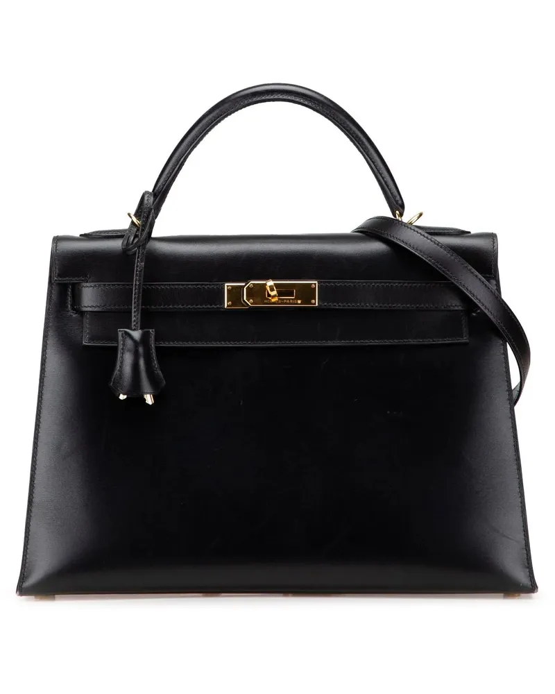 Hermès Hobo Bags Box Calf Kelly II Sellier 32 schwarz Schwarz