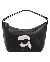 Karl Lagerfeld Hobo Bag Ikonik 2.0 Lea Zip Sb Grainy Schwarz