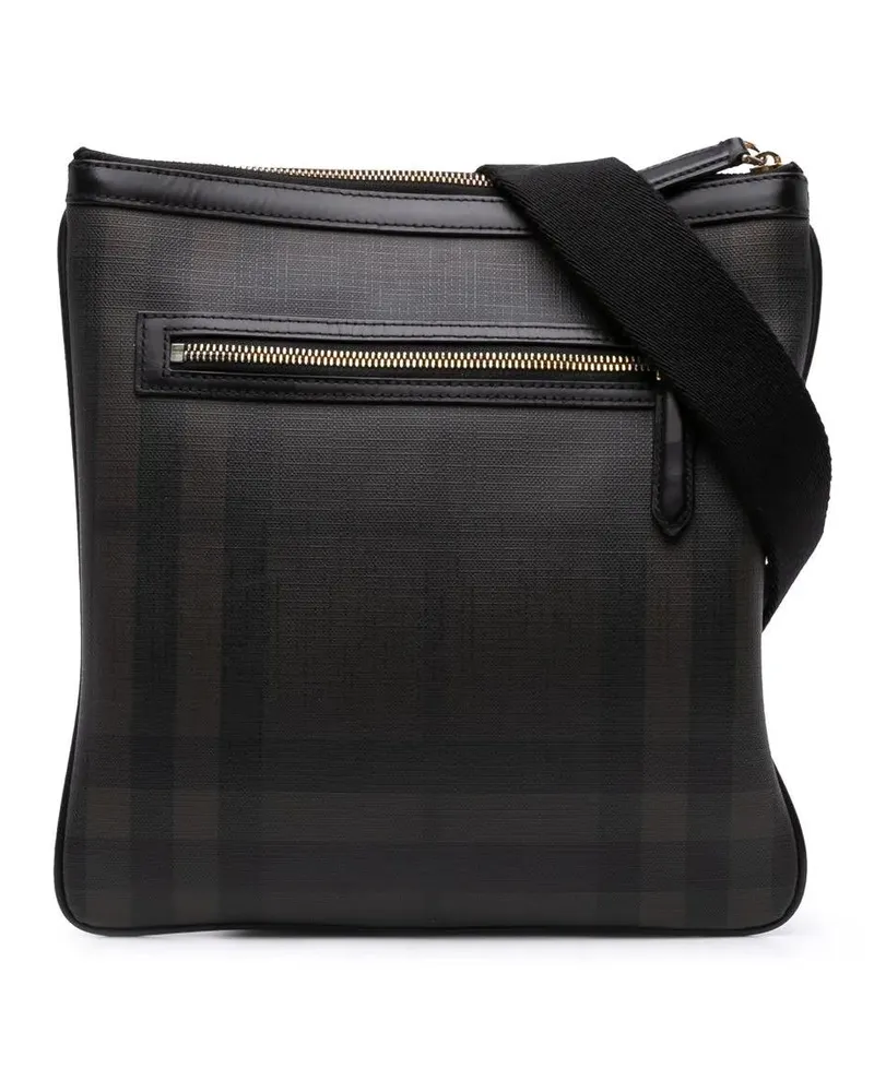 Burberry Hobo Bags Smoke Check Coated Canvas Crossbody grau Grau