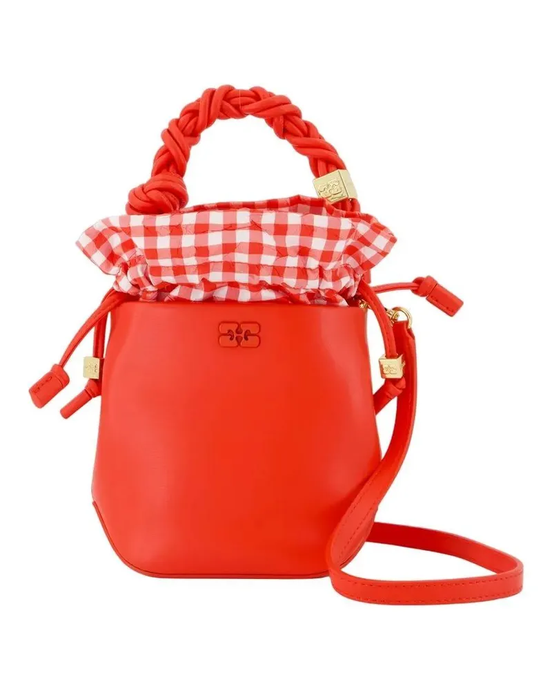 Ganni Beuteltaschen Bou Bucket Mini Purse - Leather - Red rot Rot