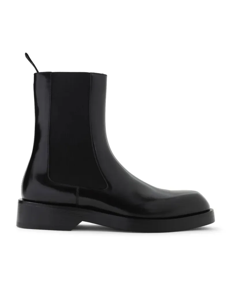 Jil Sander Stiefel Black Calf Leather Ankle Boots schwarz Schwarz