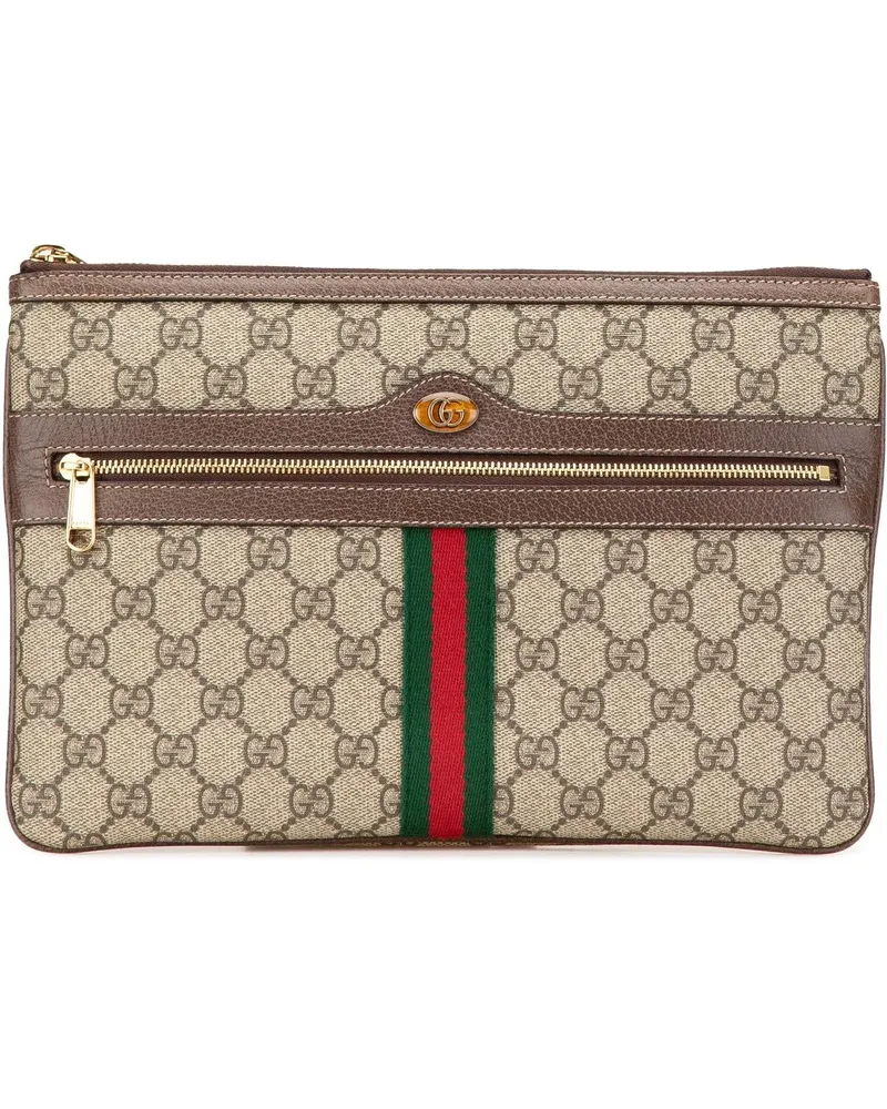 Gucci Clutches 2016-present Large GG Supreme Ophidia Web Clutch braun Braun