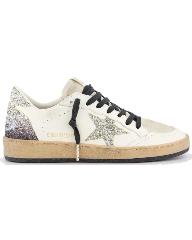 Golden Goose Low-Top Sneaker Dames Ball Star Sneaker Wit/Glitter creme Creme