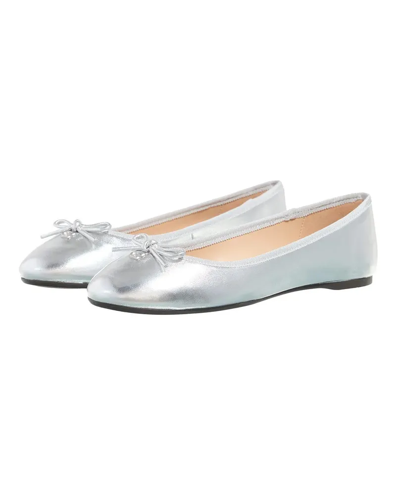 Coach Slipper & Pantoletten Abigail Metallic Leather Ballet Flat silberfarben 
