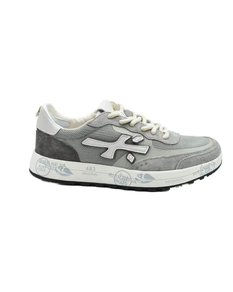 Premiata Low-Top Sneaker Low-Profile Grey Sneakers With Textured Detailing grau Grau