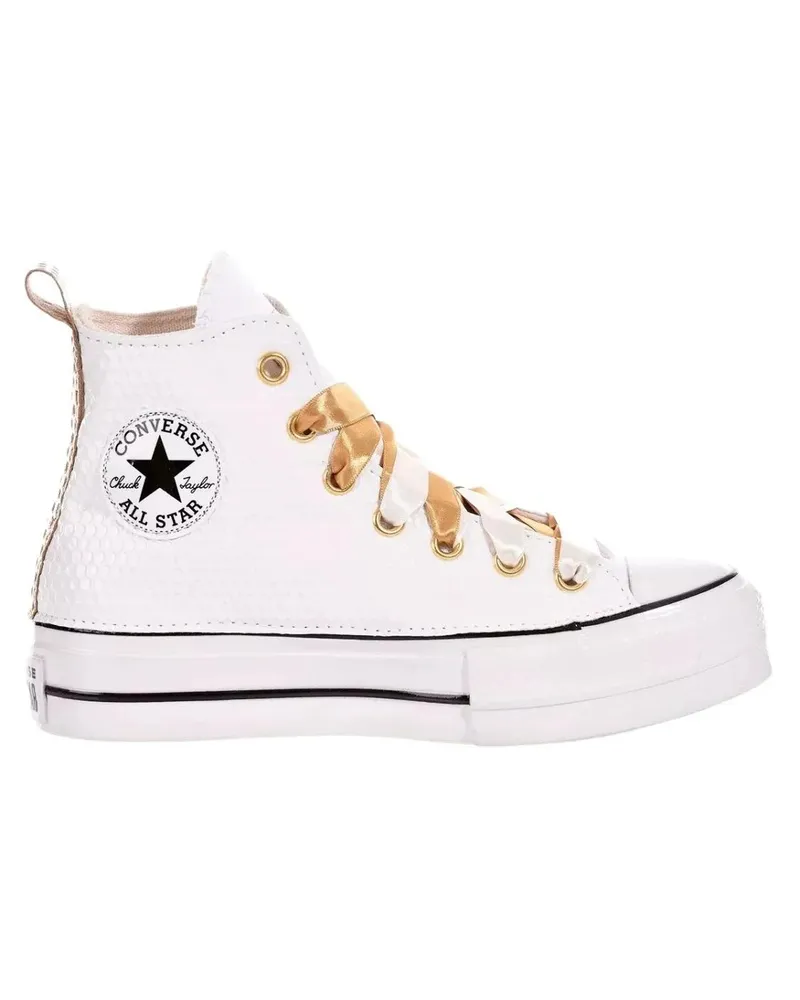 Converse Low-Top Sneaker White, Gold Platform Sneakers weiß Weiß