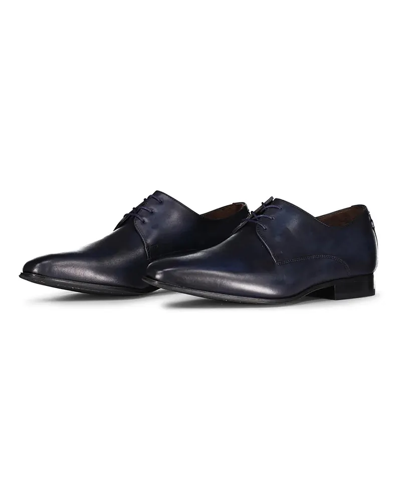 Van Bommel Low-Top Sneaker Schnürschuhe aus glattem Leder blau Blau