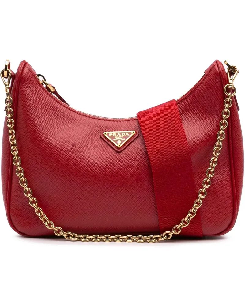 Prada Hobo Bags 2019-2024 Saffiano Re-Edition 2005 Satchel rot Rot