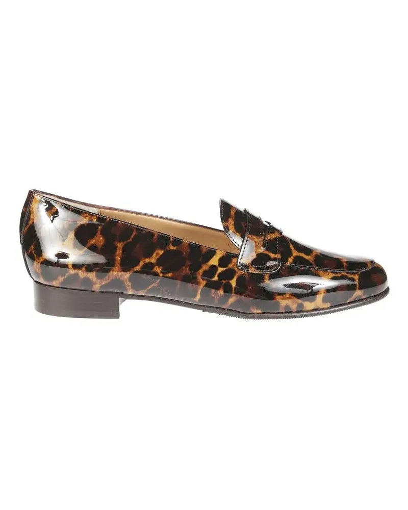 Carel Leopard Print Penny Loafers With Glossy Finish braun Braun