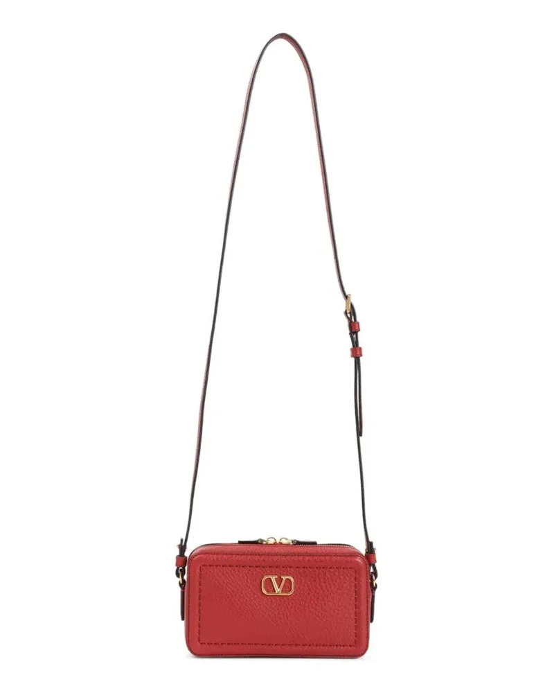 Valentino Garavani Hobo Bags Red Leather Mini Camera Case rot Rot