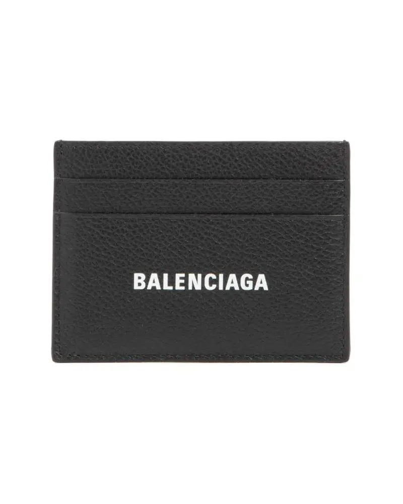 Balenciaga Portemonnaies Black Leather Card Holder schwarz Schwarz