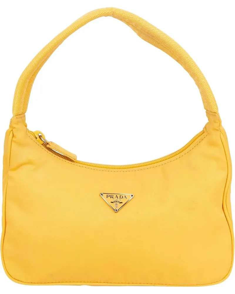 Prada Crossbody Bags  Yellow Nylon Triangle Vintage Re-Edition Han gelb Gelb