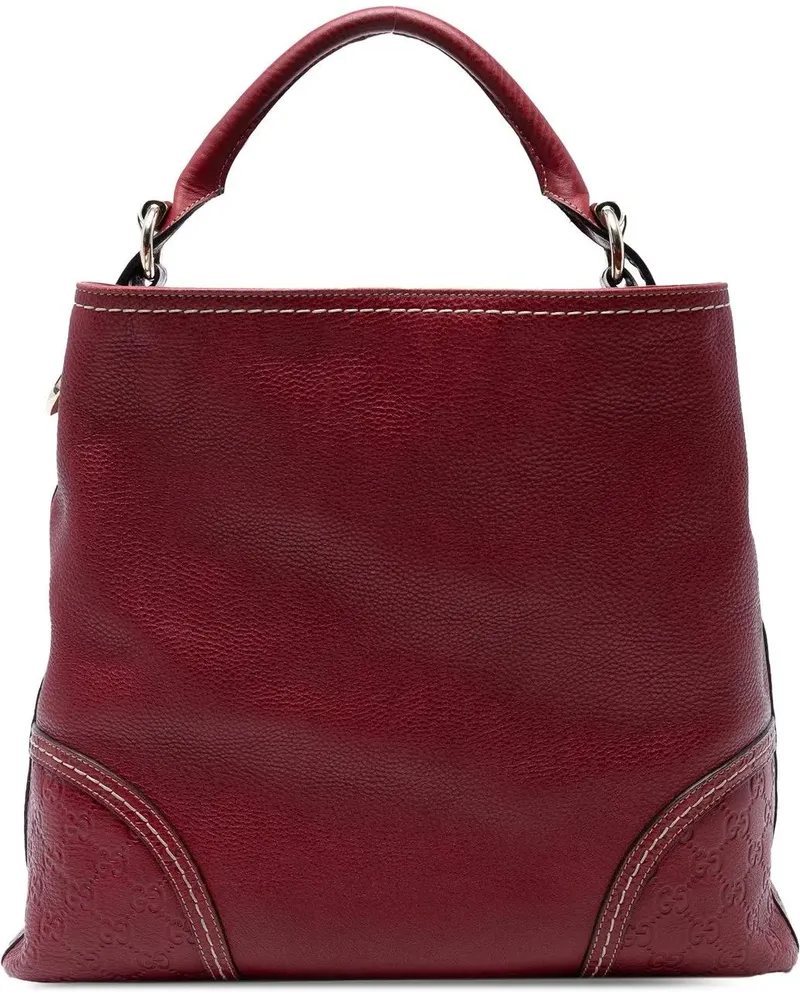 Gucci Hobo Bags Large ssima Trimmed Leather Signoria Hobo Bag rot Rot