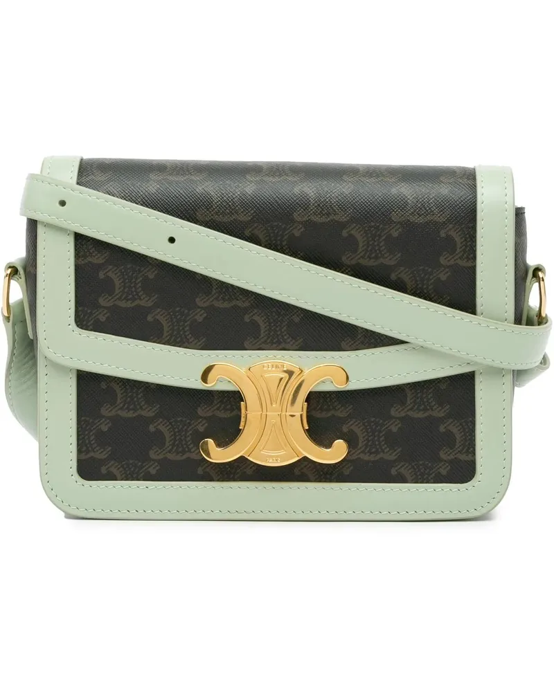 Celine Hobo Bags 2020 Teen Coated Canvas Triomphe Crossbody braun Braun