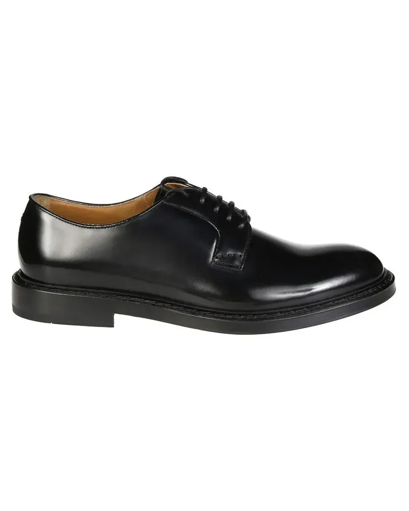 Doucal´s Polished Derby Shoes With Lace-Up Design schwarz Schwarz