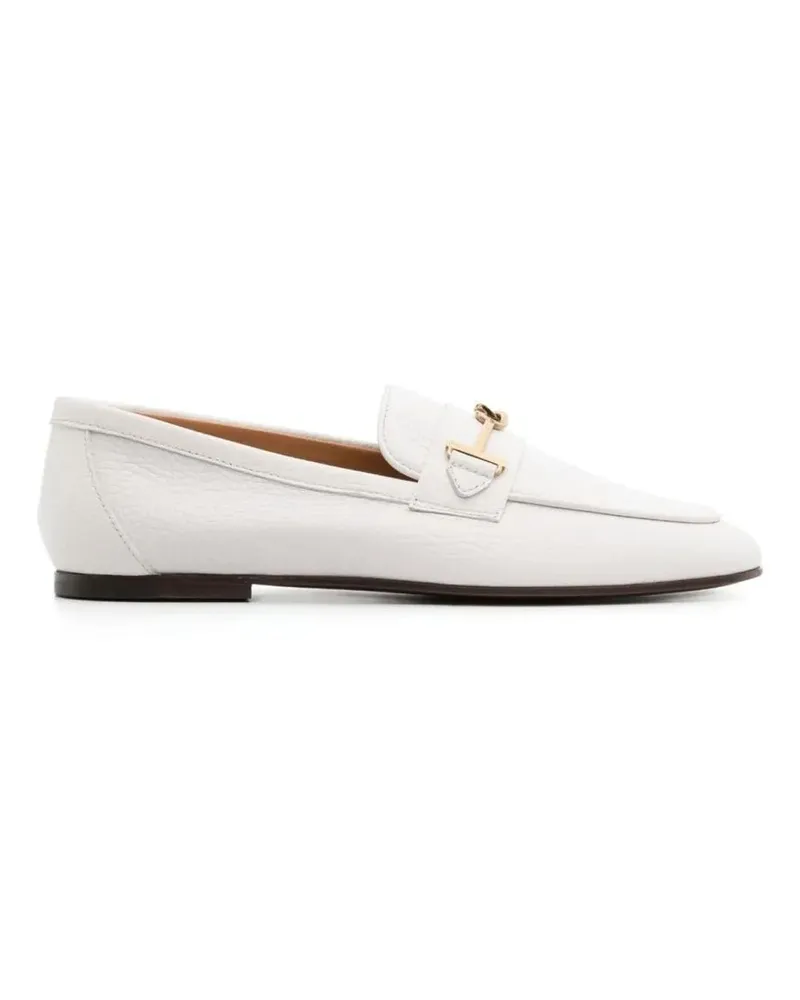 TOD'S Leather Loafers weiß Weiß