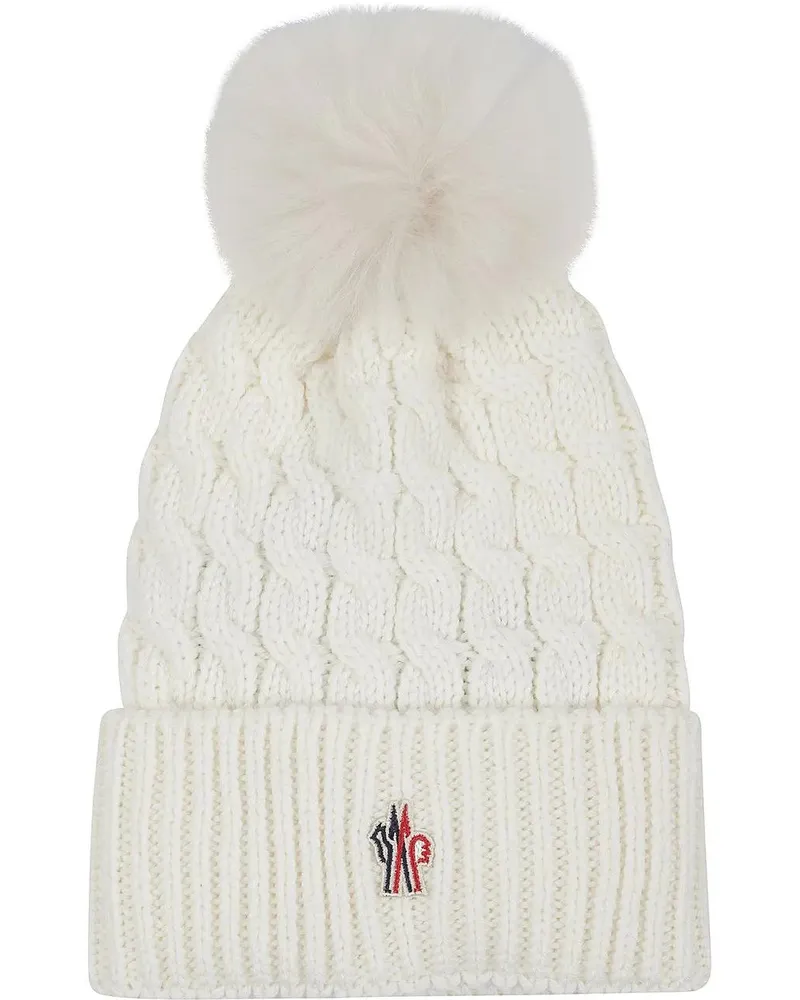 Moncler Caps & Mützen Tricot Beanie White weiß Weiß