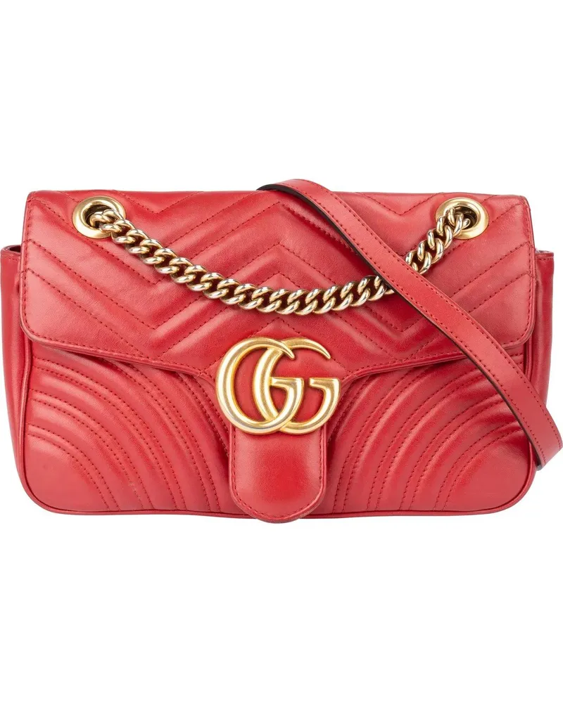 Gucci Crossbody Bags  Red Leather Marmont GG Crossbody Bag rot Rot