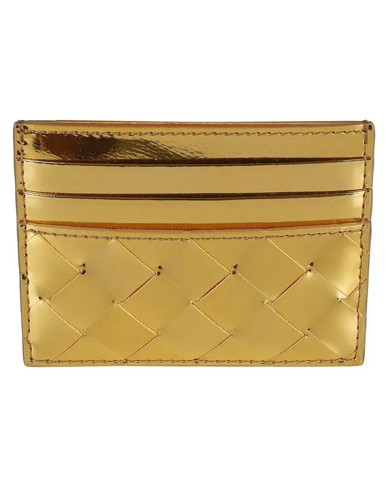 Bottega Veneta Portemonnaie Gold-Tone Intrecciato Wallet 