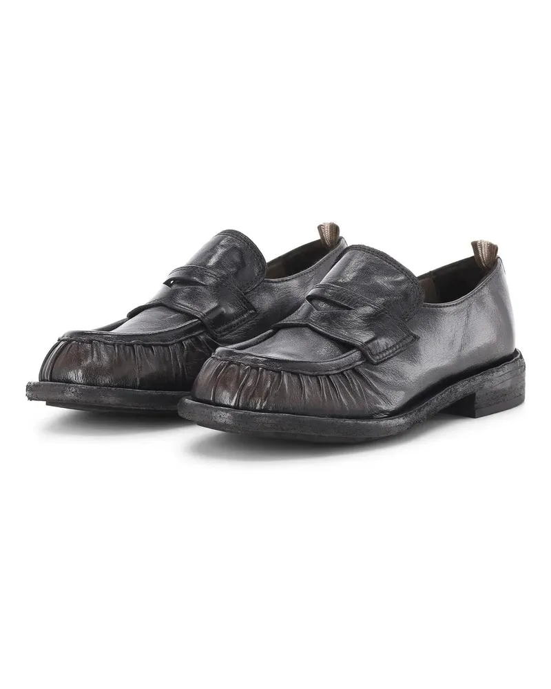 Officine Creative Italia Low-Top Sneaker Loafers Rugged aus Leder schwarz Schwarz