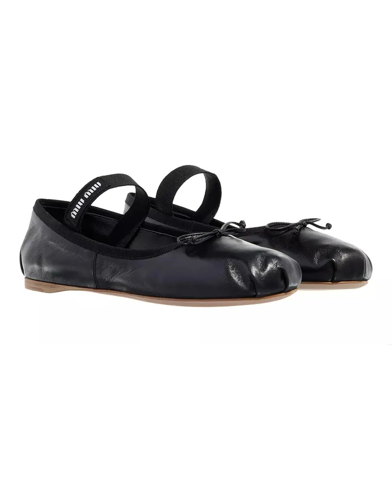 Miu Miu Loafer Ballerinas Leather schwarz Schwarz