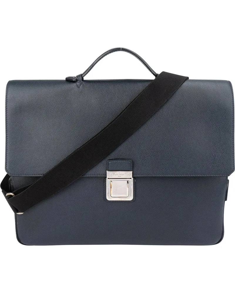 Louis Vuitton Crossbody Bags  Blue Taiga Leather Vassili PM Busine blau Blau