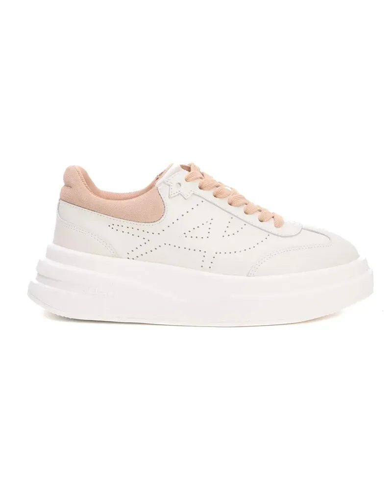 ash Low-Top Sneaker White Leather Sneakers With Beige Accents weiß Weiß