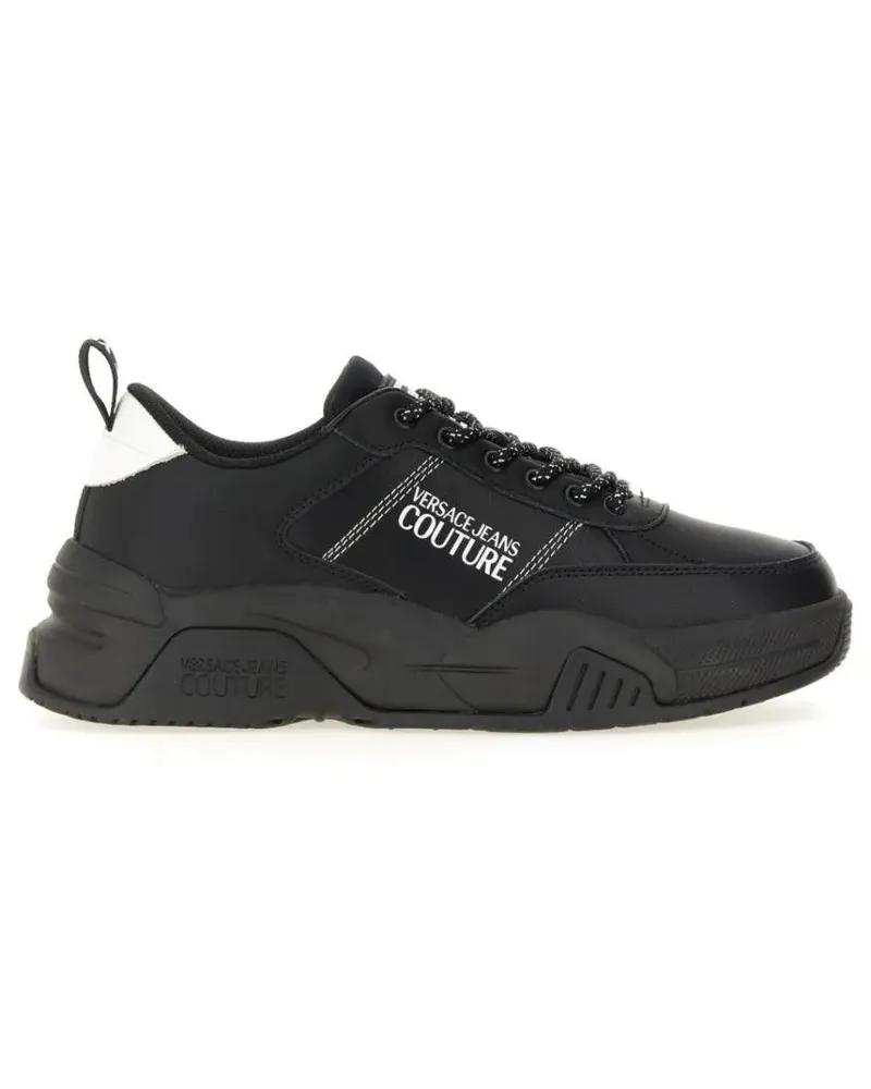 Versace Jeans Low-Top Sneaker Chunky Black Sneakers With Prominent Logo And Lace schwarz Schwarz