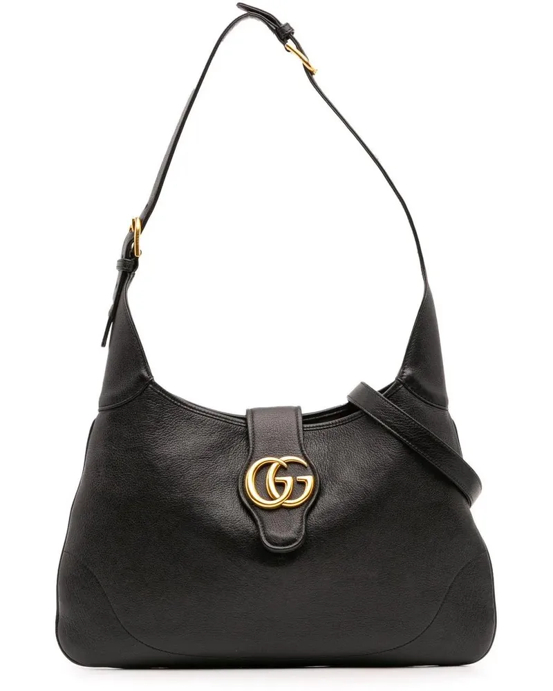Gucci Hobo Bags Medium Leather Aphrodite Crossbody schwarz Schwarz
