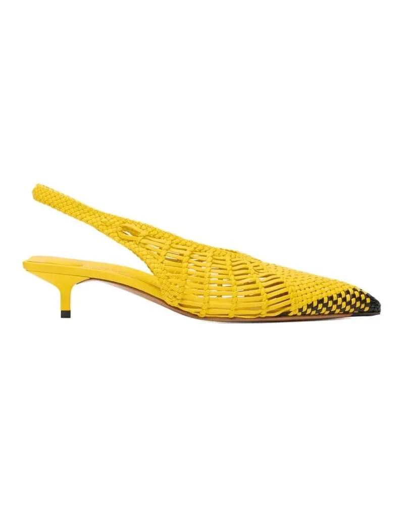 Jacquemus Sandalen Hand-Woven Lambskin Sling-Back gelb Gelb