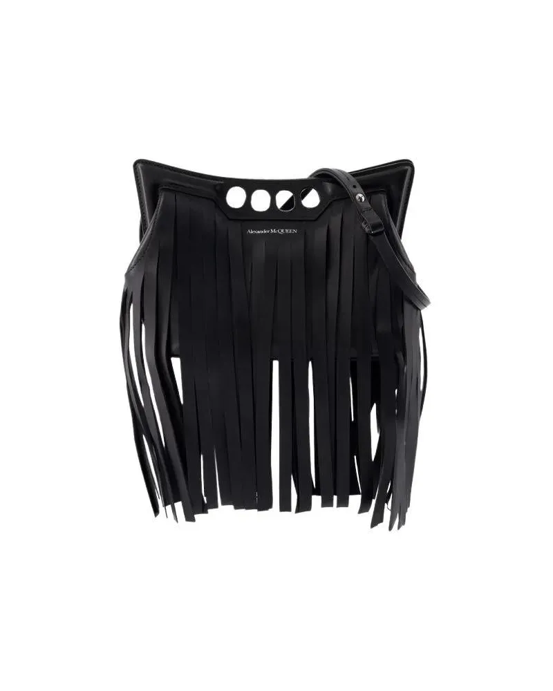 Alexander McQueen Hobo Bags The Mini Peak Crossbody - Leather - Black schwarz Schwarz