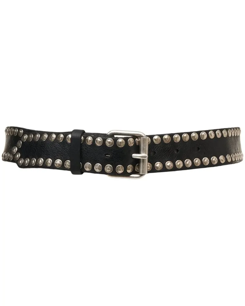 Campomaggi Gürtel Leather belt with stud details schwarz Schwarz