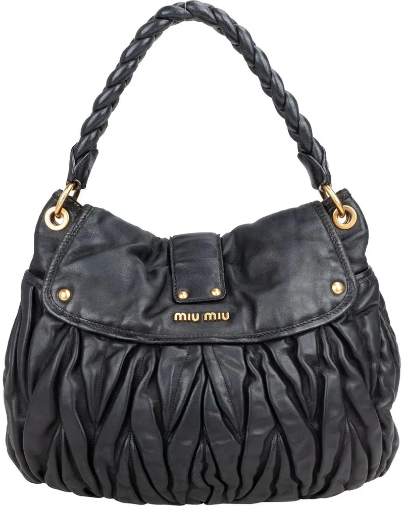 Miu Miu Crossbody Bags  Quilted Leather City Handbag schwarz Schwarz