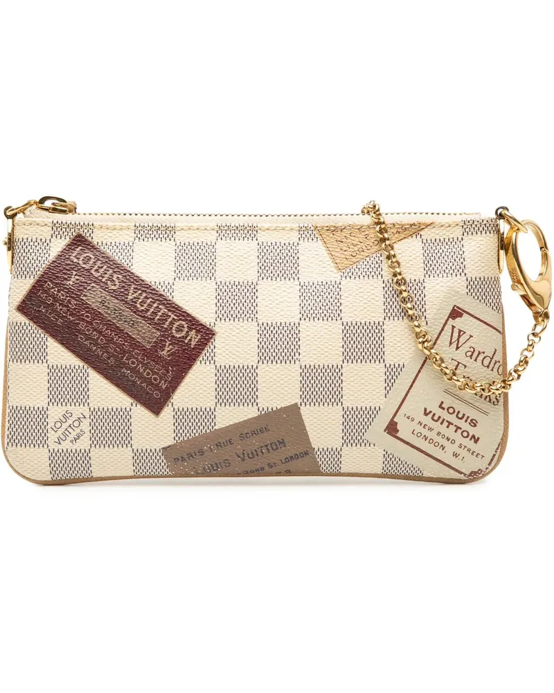 Louis Vuitton Hobo Bags Damier Azur Pochette Milla Trunks Labels MM weiß Weiß