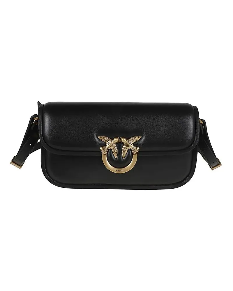Pinko Hobo Bags Love Box Baguette Nappa + Vite Bag schwarz Schwarz