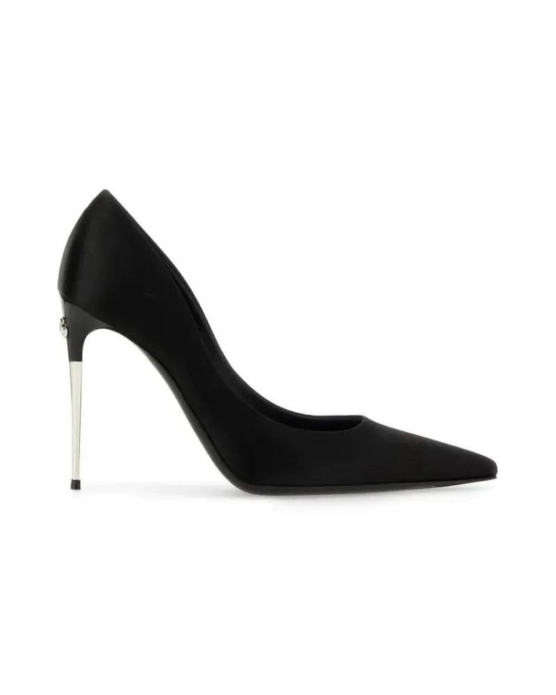 Dolce & Gabbana Hohe Schuhe Satin Décolleté schwarz Schwarz