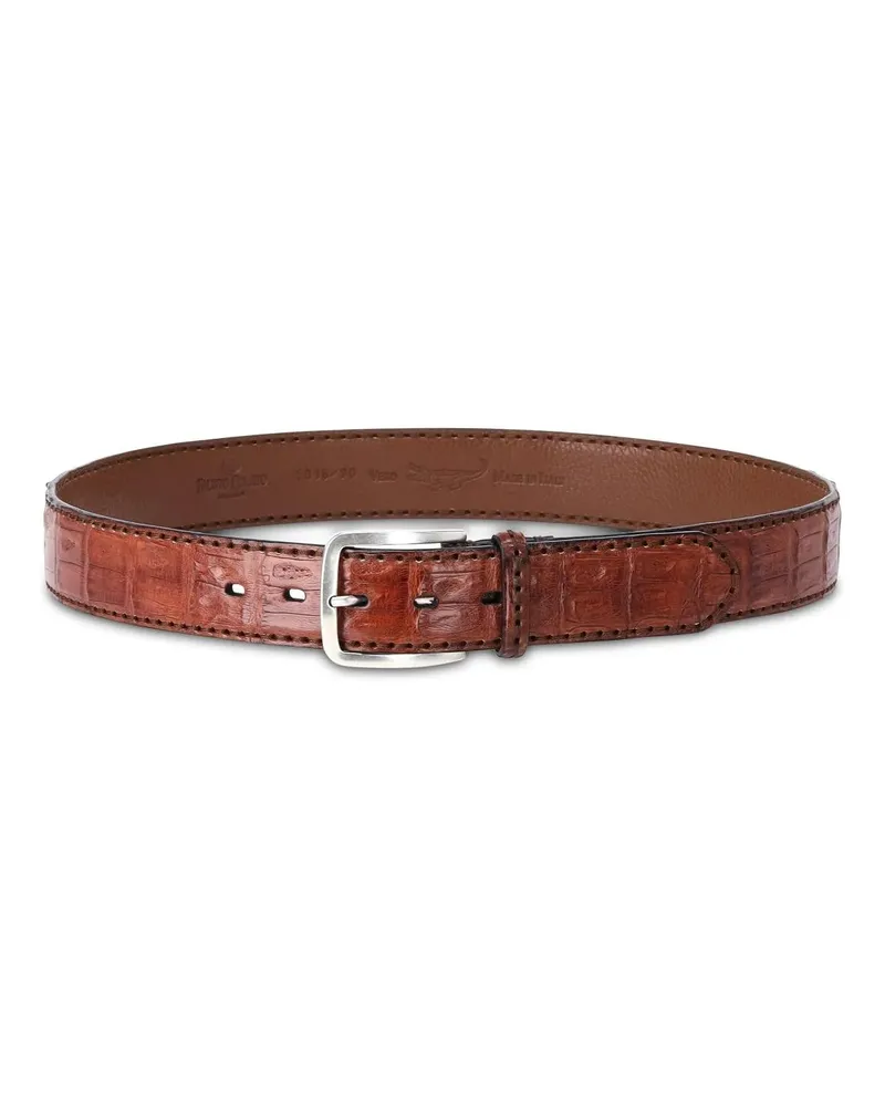 Fausto Colato Gürtel Gürtel aus genarbten Leder braun Braun