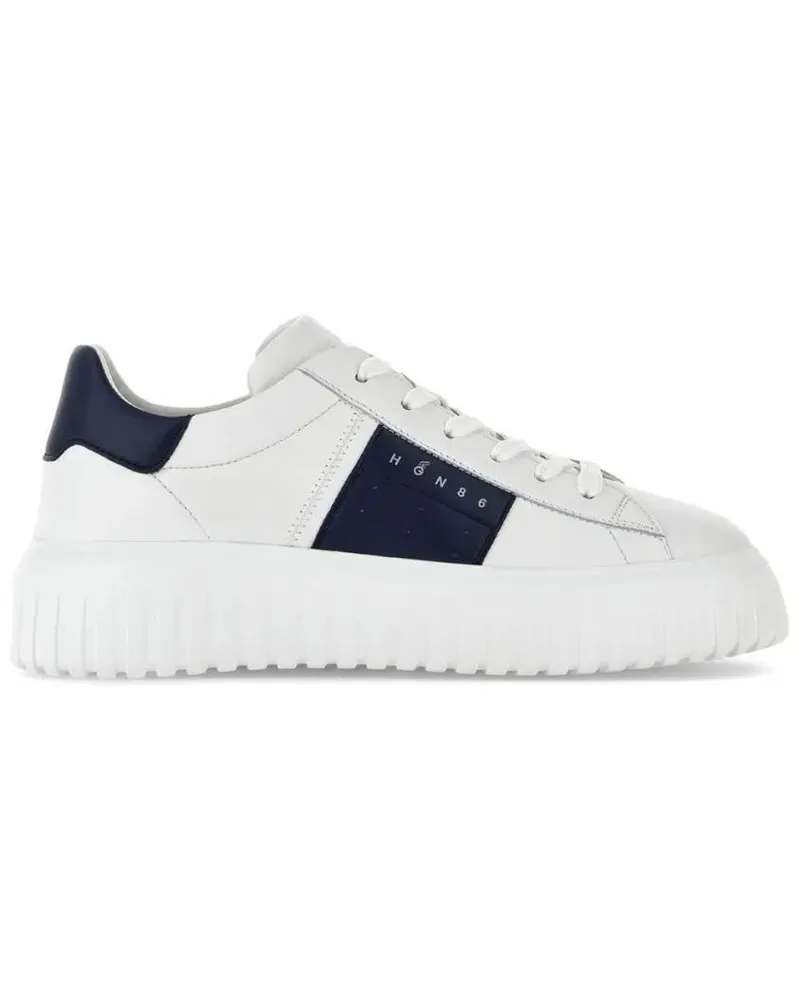 Hogan Low-Top Sneaker Panelled Design Calf Leather Sneakers With Chunky weiß Weiß
