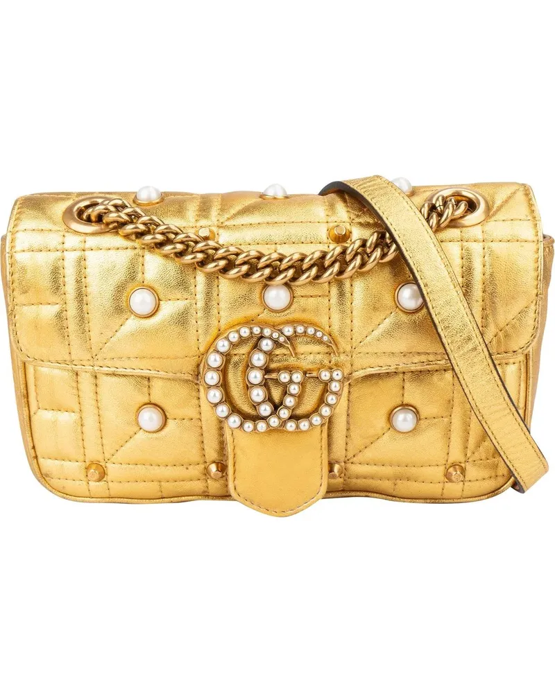 Gucci Crossbody Bags  Limited Golden Leather Pearly Marmont Crossb bunt Bunt