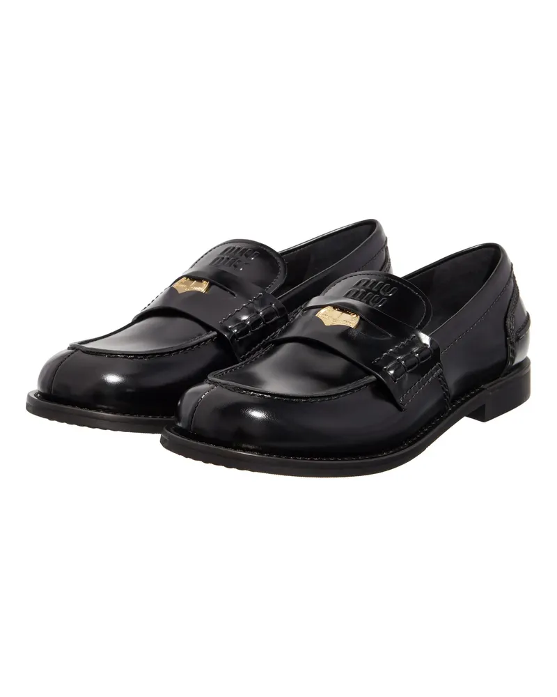 Miu Miu Loafers & Ballerinas Classic Penny Loafer Schwarz