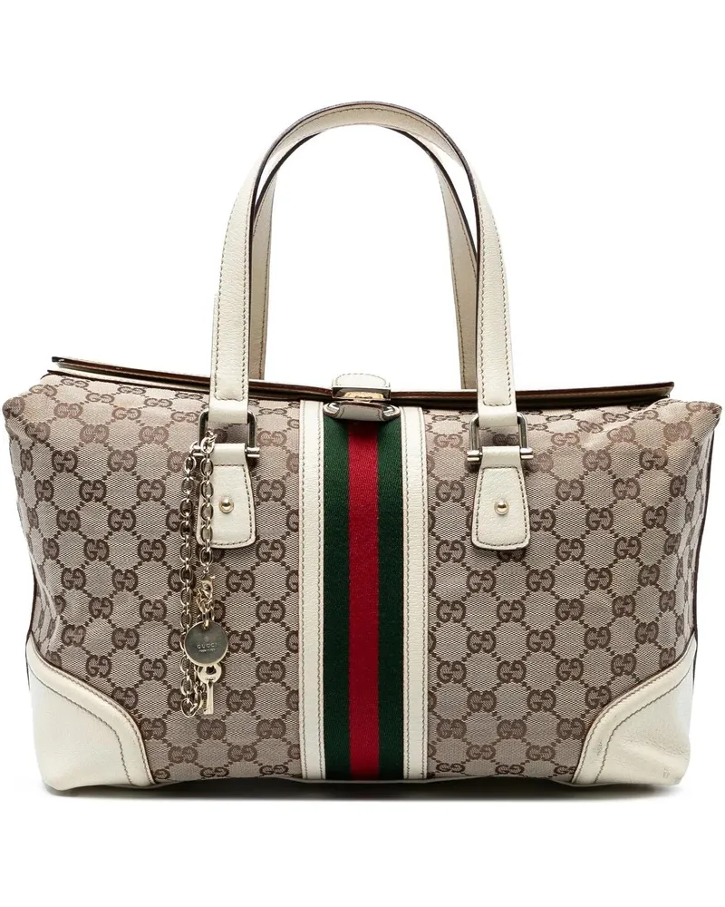 Gucci Crossbody Bags GG Canvas Web Treasure braun Braun