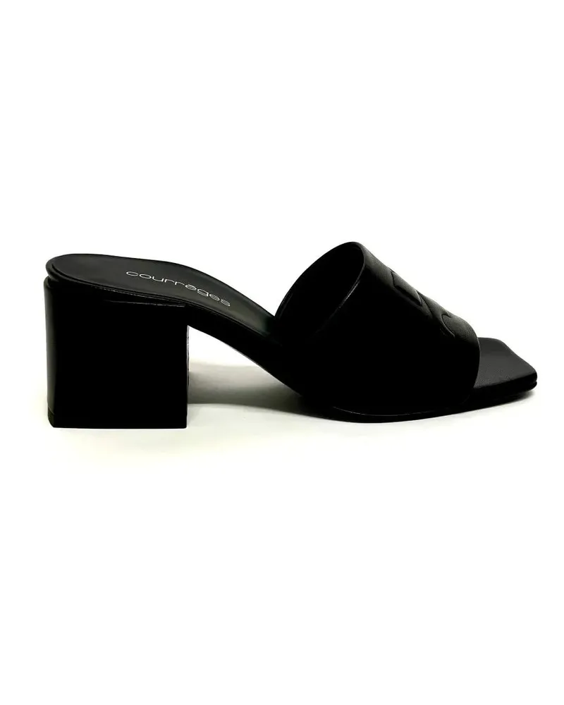 Courrèges Sandalen Shadow Sandals In Black Leather schwarz Schwarz