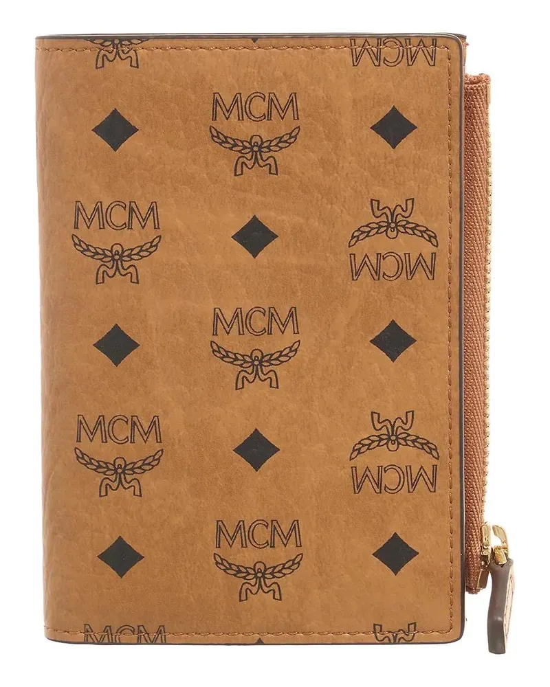 MCM Portemonnaies Aren Visetos Small Wallet Mni cognacbraun Cognacbraun