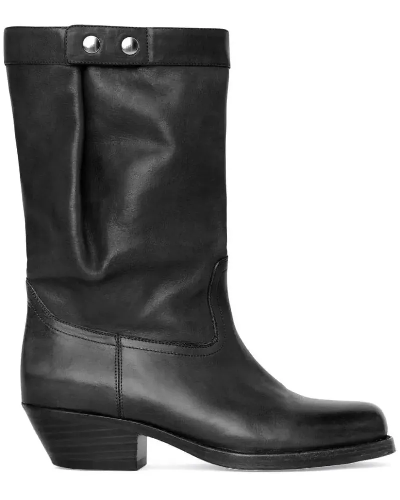 Isabel Marant Stiefel Black Leather Boots schwarz Schwarz